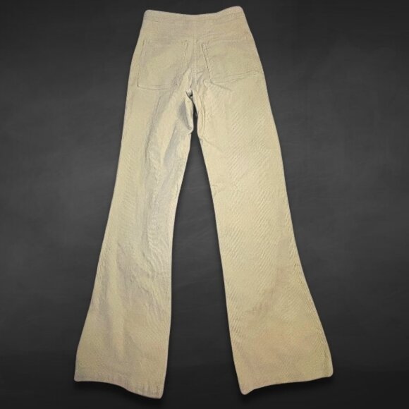 Paloma Flared Leg Pants Mid-Rise Fit Soft Corduroy Wool Fabric Sunny Yellow W 34 - Picture 3 of 12